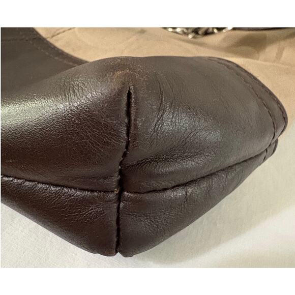 Vintage COACH-Authentic-Shoulder Bag-Leather & Cloth Logo-Hangtags-K1173-F18862 - Picture 9 of 10